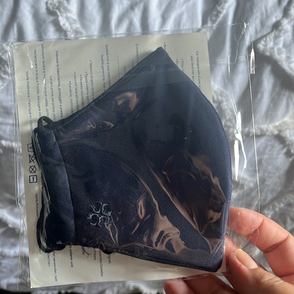NWT Tory Burch Navy Face Mask
